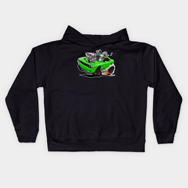 Challenger HELLCAT sublime Green Kids Hoodie by vincecrain